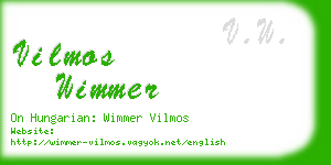 vilmos wimmer business card